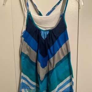 blue tank layered tank top
